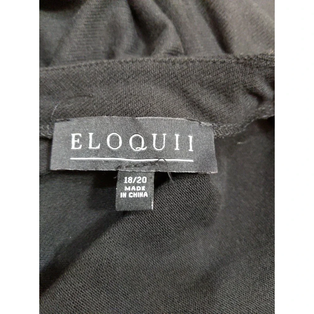 ELOQUII Elements Womens Plus Size Twist Back Sweater Top Black Size‎ 18/20 1X